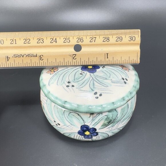 Mexico Pottery Folk Art Trinket Dish Jewelry Holder Container Jar Hand Made VTG - Picture 5 of 15